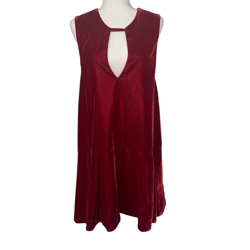 Free People Women L Dress Drop Waist Velvet Holiday Romantic Feminine Formal